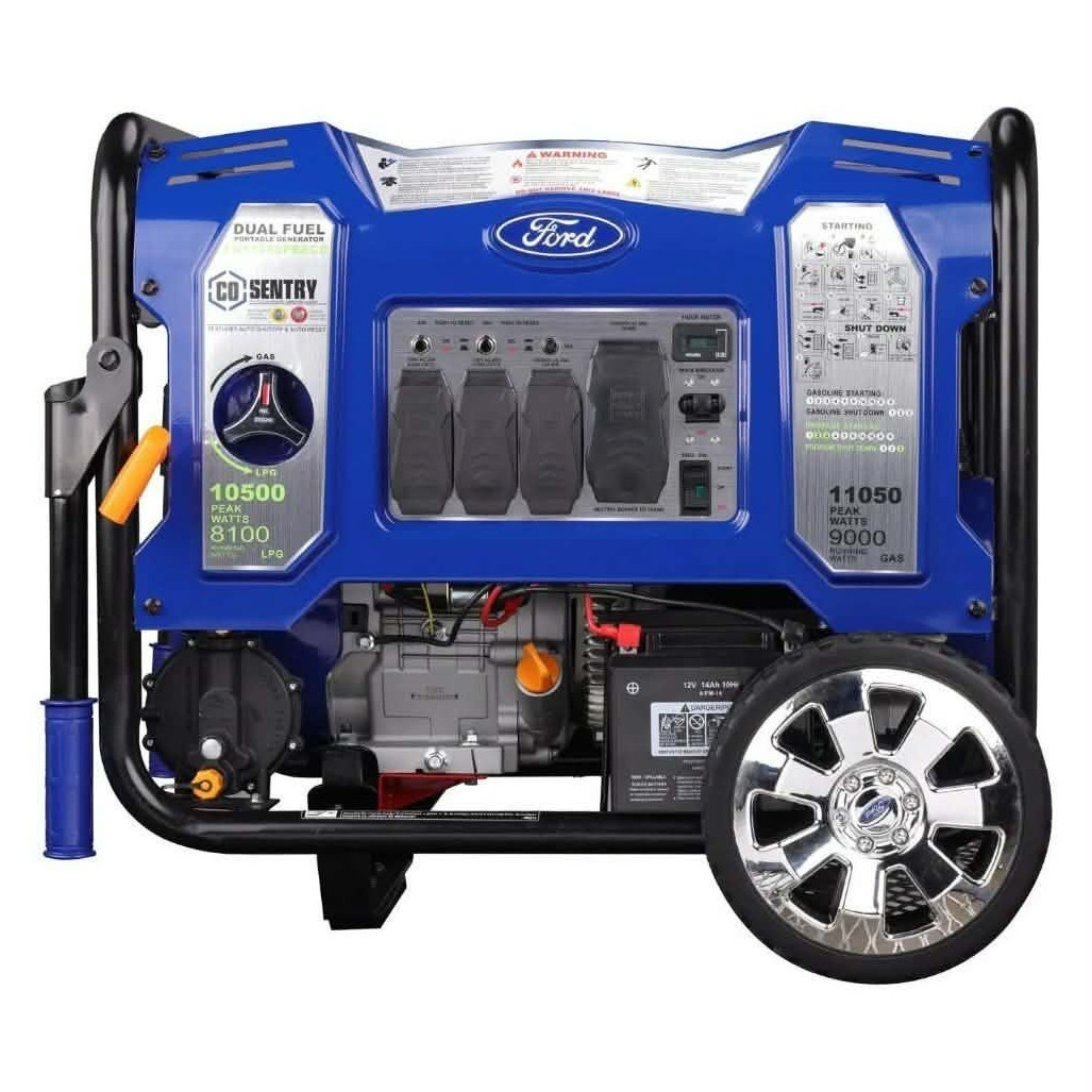 Ford FG11050PBE Dual Fuel Portable Generator 11050W Peak 120/240V CO Sensor