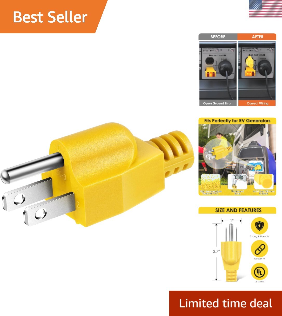 Neutral Ground Bonding Plug – Essential Surge Protector for RV Generators