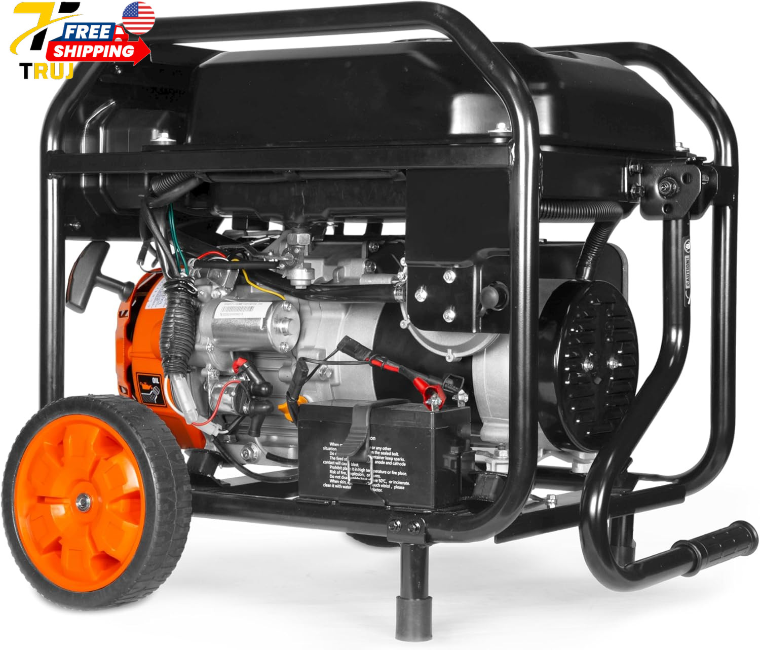 WEN 5600 Watt Dual Fuel Portable Generator with Wheel Kit Electric Start
