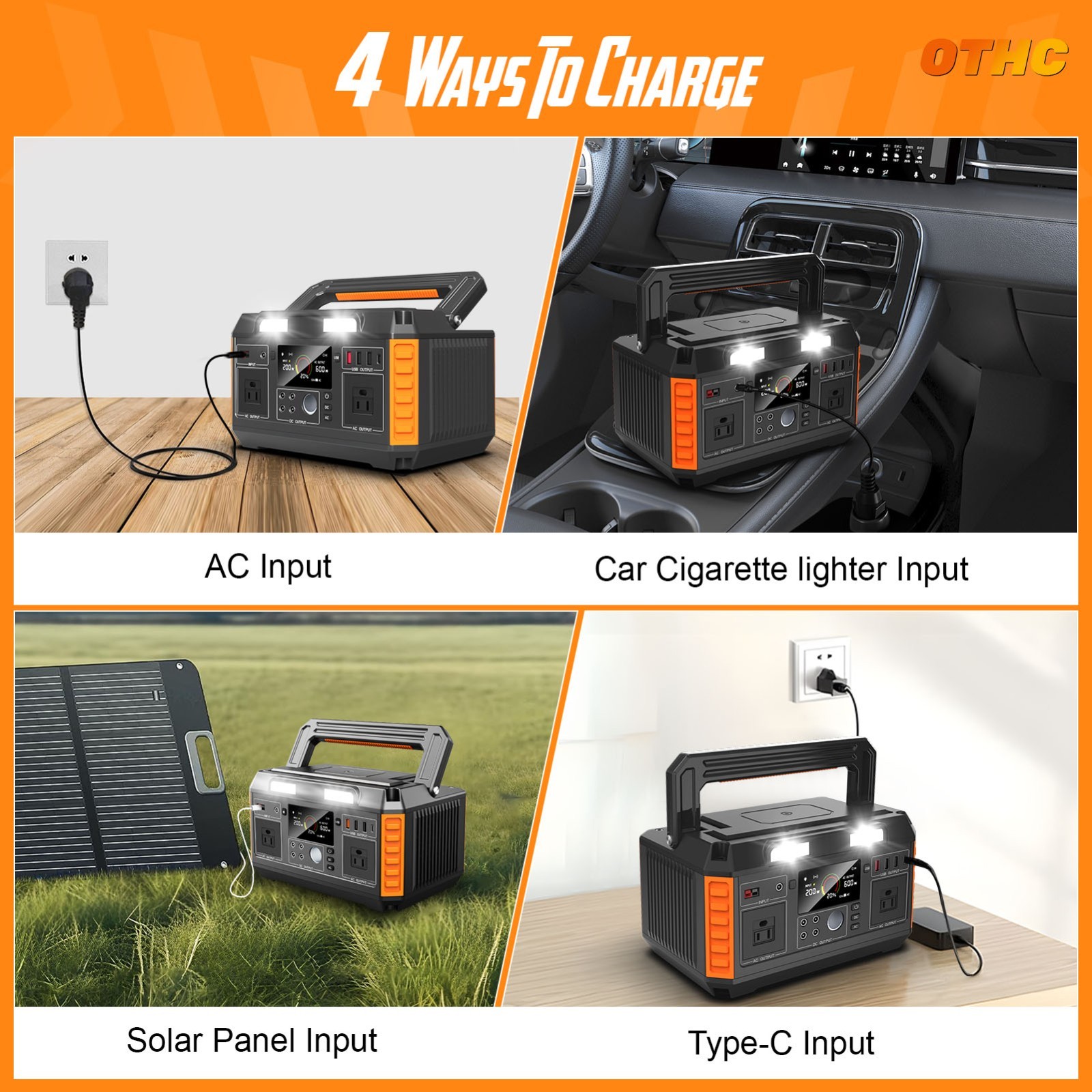 portable power station 600w(peakto 1000W) Camping, Emergency Backup, Outdoor