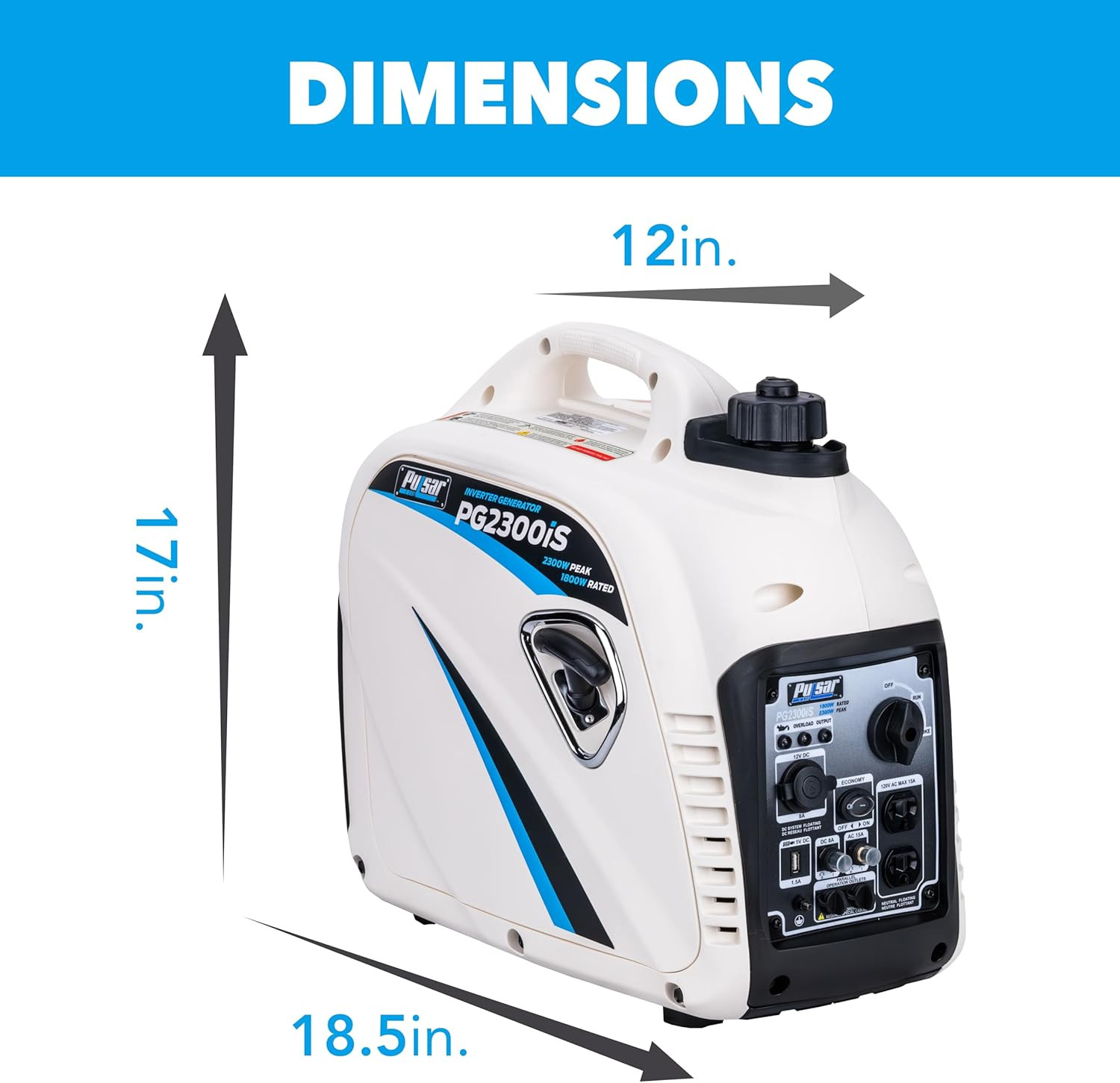 Pg2300Is 2,300W Portable Super Quiet Gas-Powered Inverter Generator with USB Out