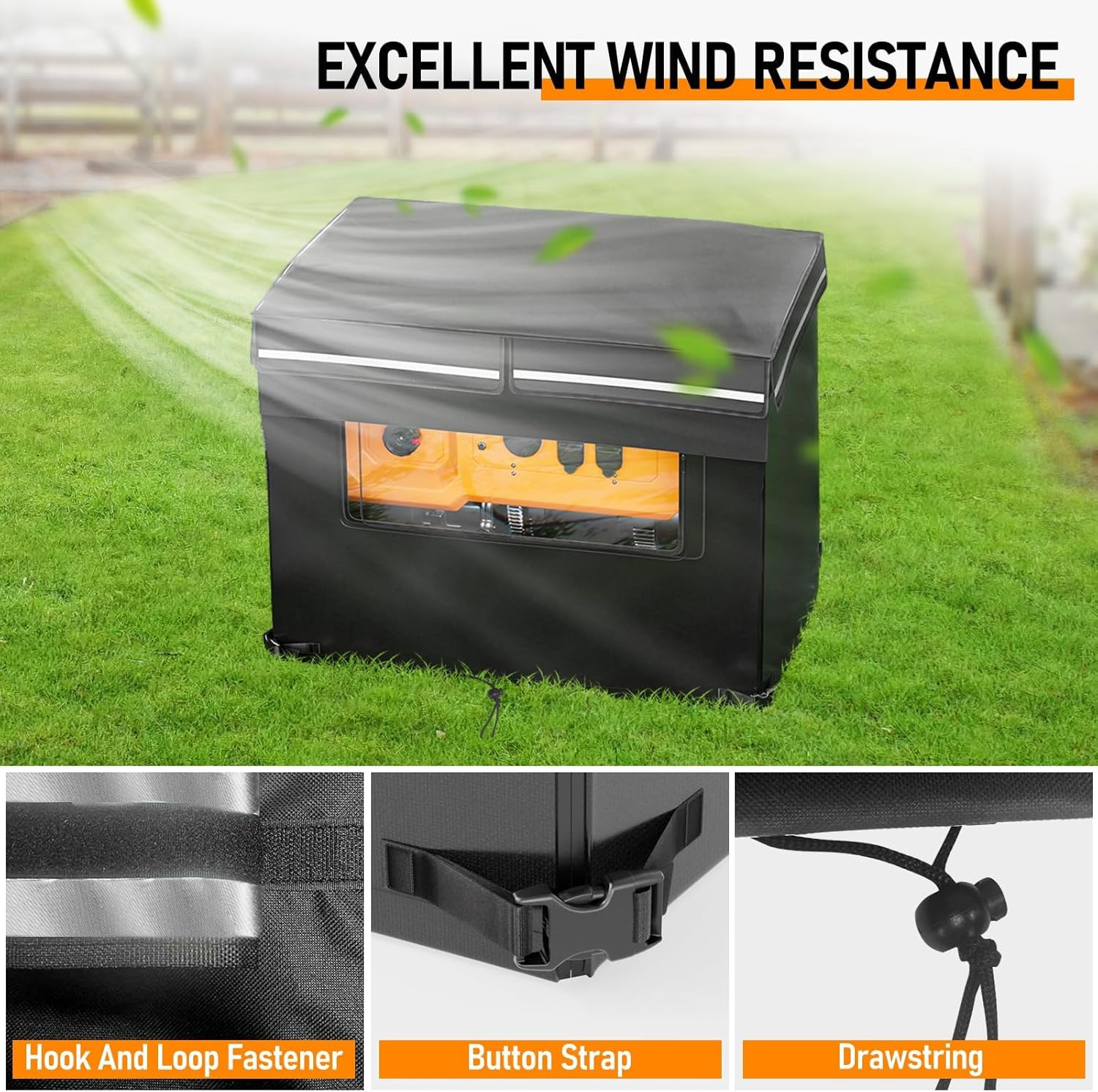 Heavy Duty Waterproof Generator Cover for 5,000-15,000 Watt Generators