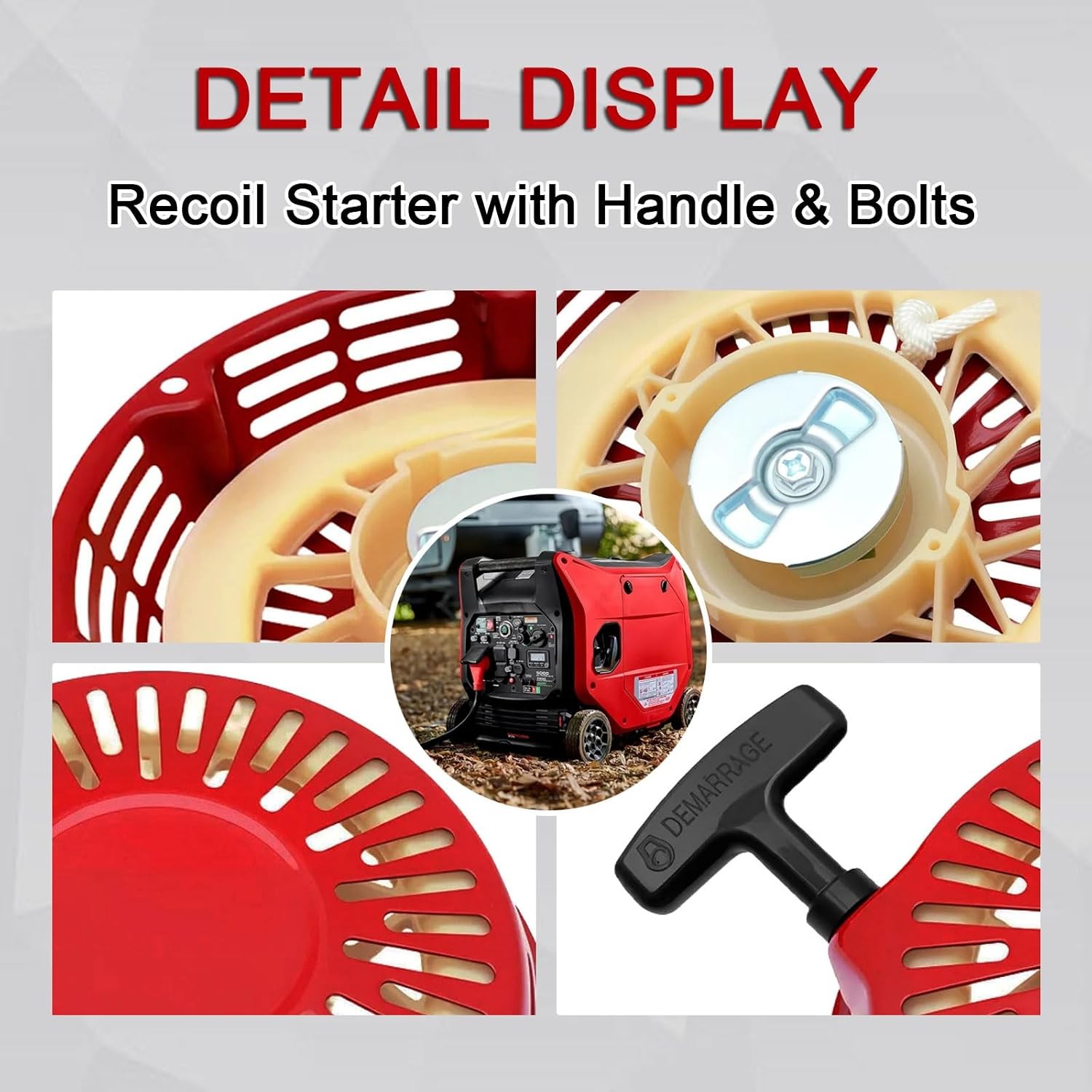 Predator 9500W 7600W Surge Generator Recoil Starter Kit with Handle and Bolts