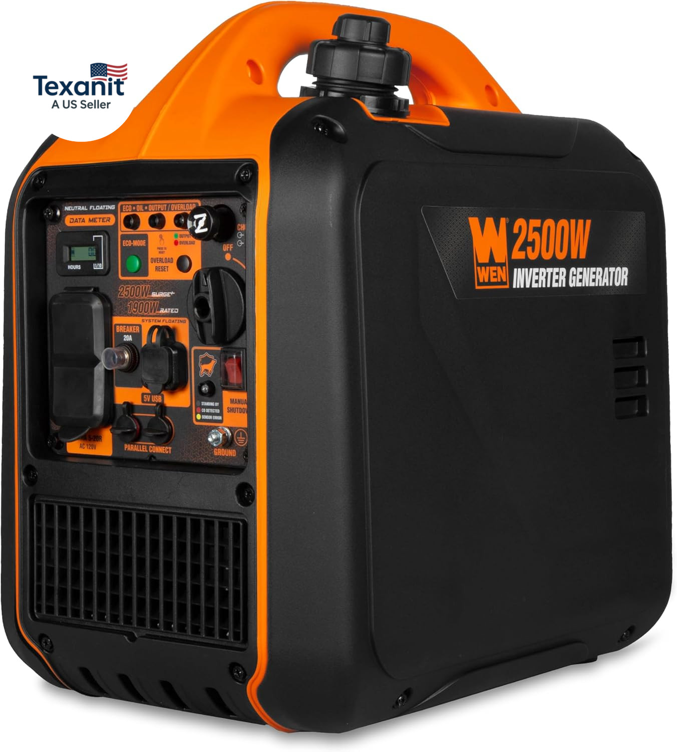 2500-Watt Inverter Generator, Quiet, Portable, and Lightweight with Fuel Shut of