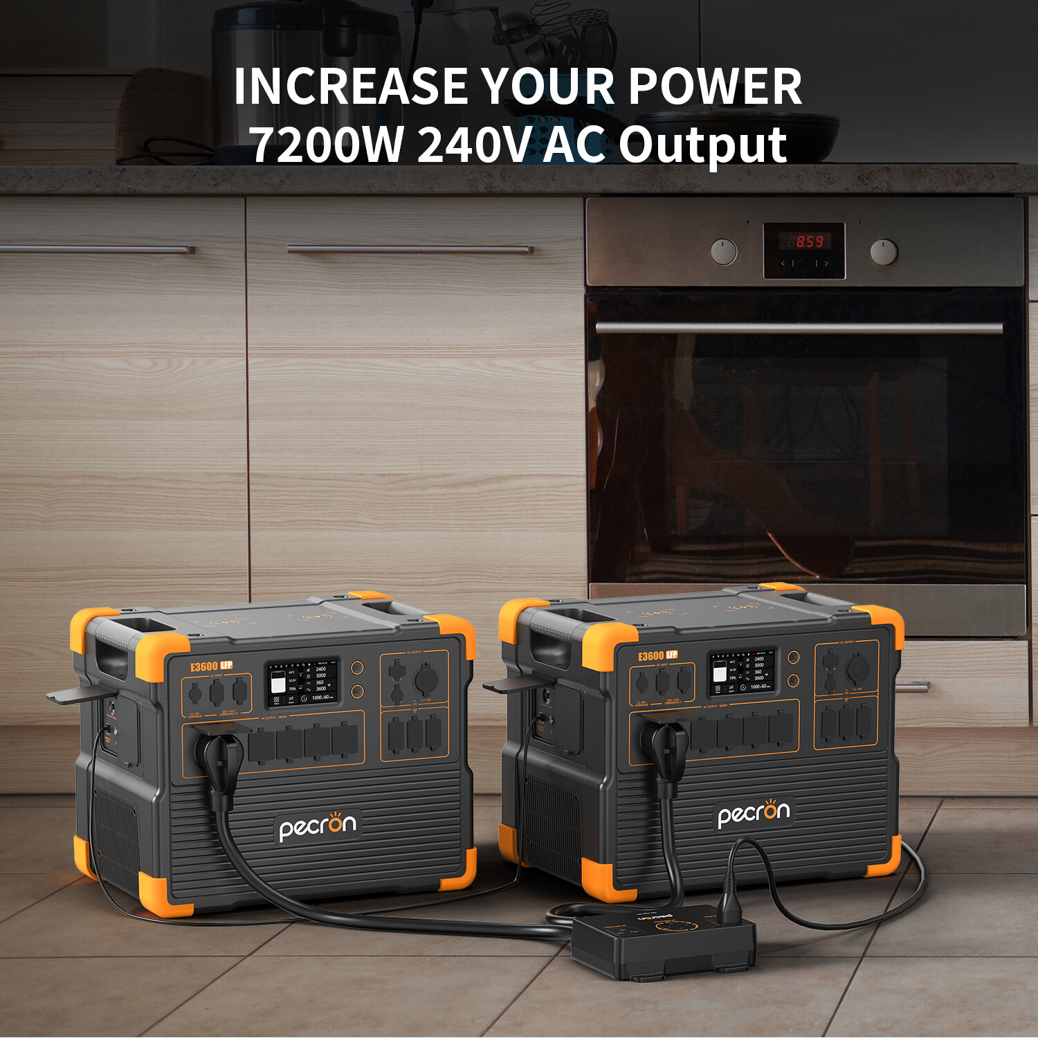 2Pcs PECRON E3600LFP 3600W Portable Power Stations 3072Wh with 240V Connect Box