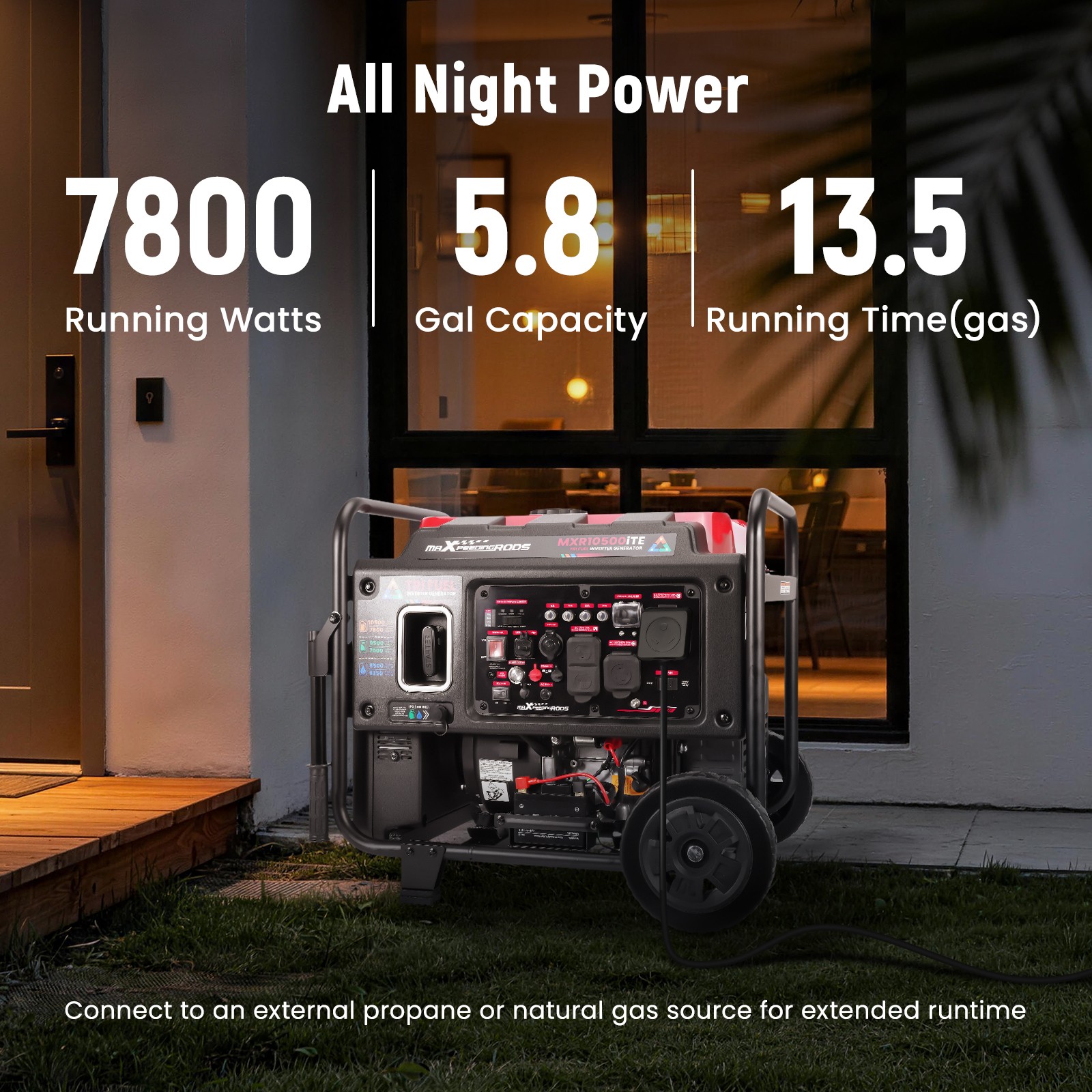 10500W Tri Fuel Inverter Generator Electric Start 120V/240V For Home Backup