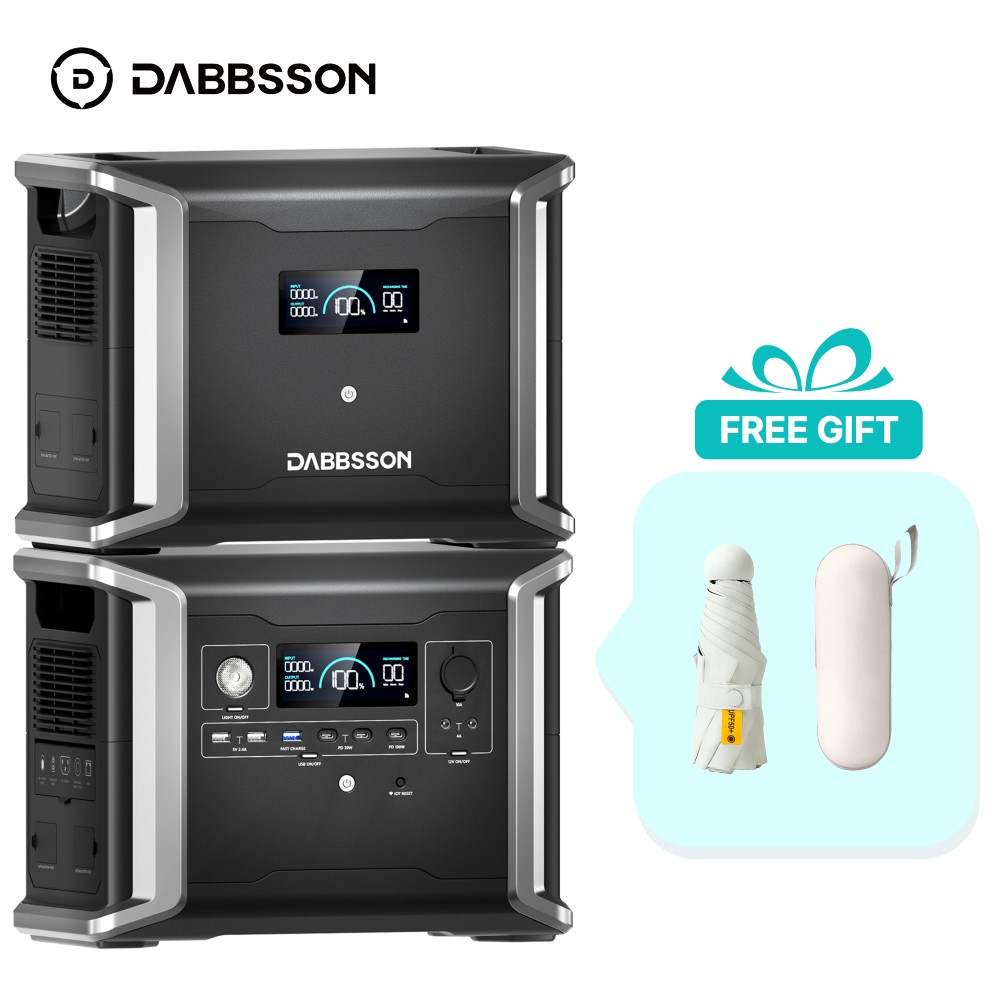 Dabbsson 3030Wh Portable Power Station Solar Generator with Extra Battery New