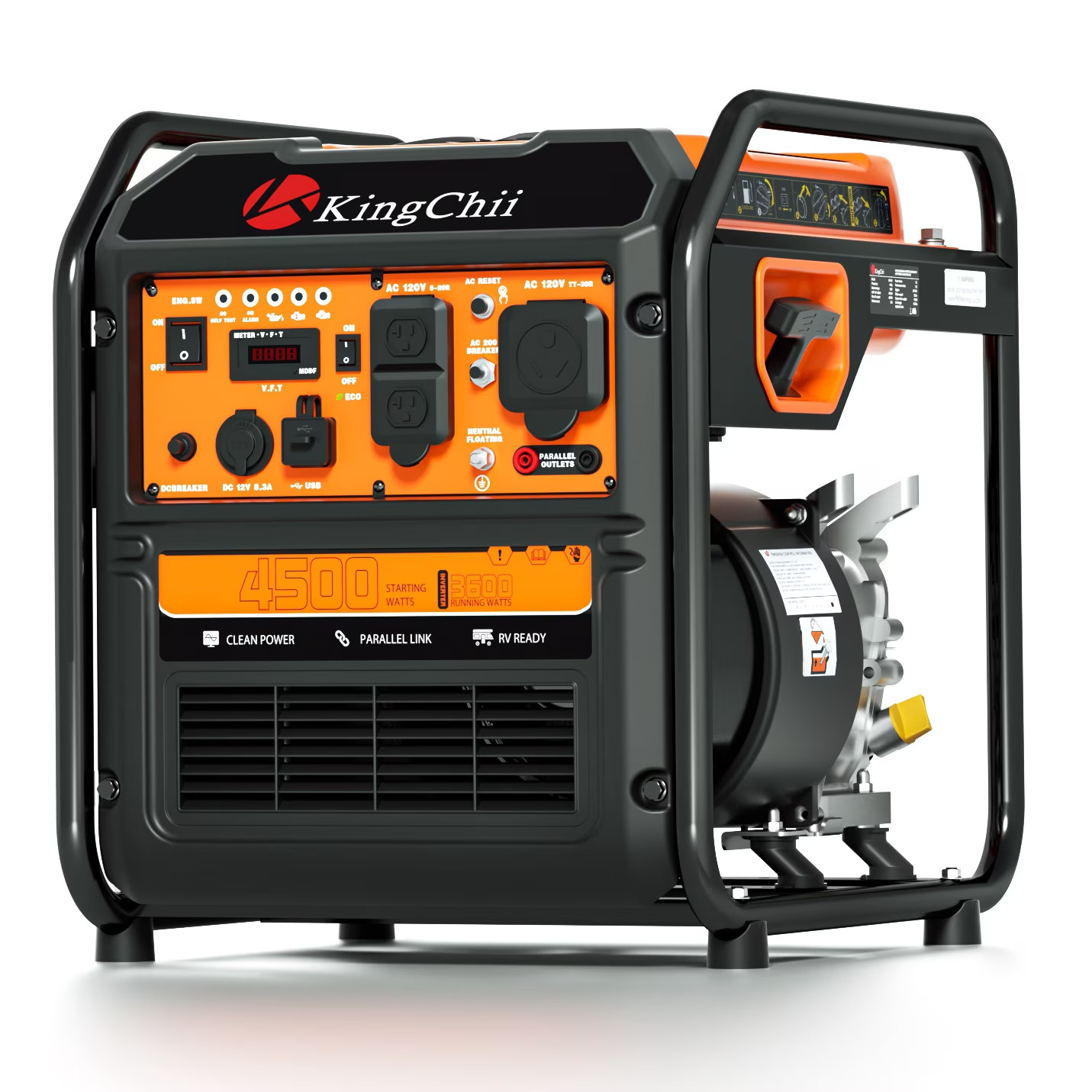 4500W Inverter Generator Gas Powered Generator CO Sensor Portable EPA Compliant