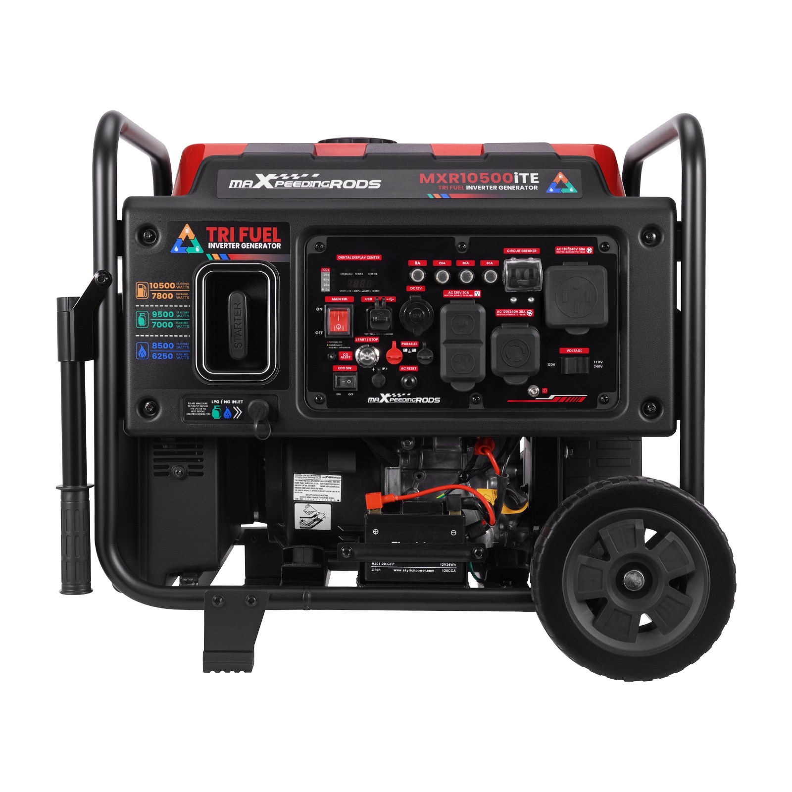 10500W Portable Inverter Generator Dual Voltage Tri-Fuel for Camping Refurbished