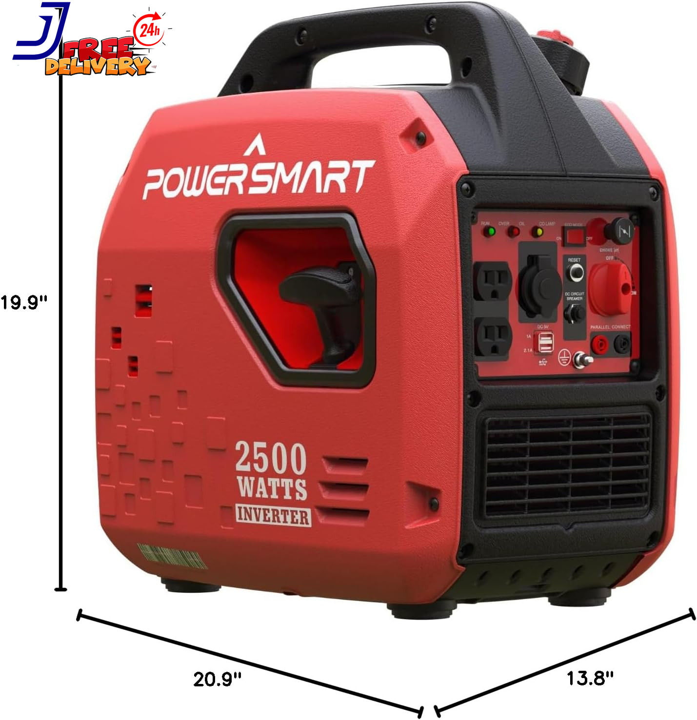 PowerSmart Ultra-Quiet 2,350-Watt Portable Gas Inverter Generator with CO Sensor