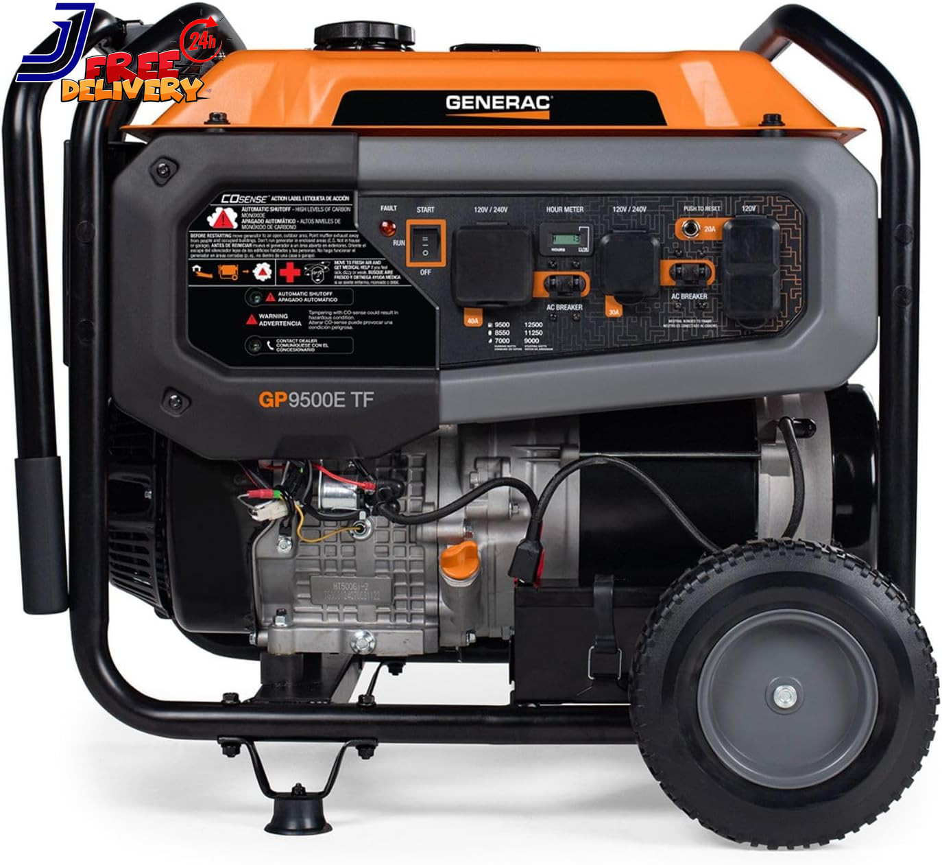 12,500 Starting Watt Tri-Fuel Portable Generator Electric Start Gas Propane or N