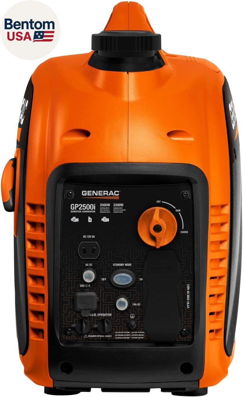 2,500-Watt Gas Powered Portable Inverter Generator – Lightweight and Compact Des