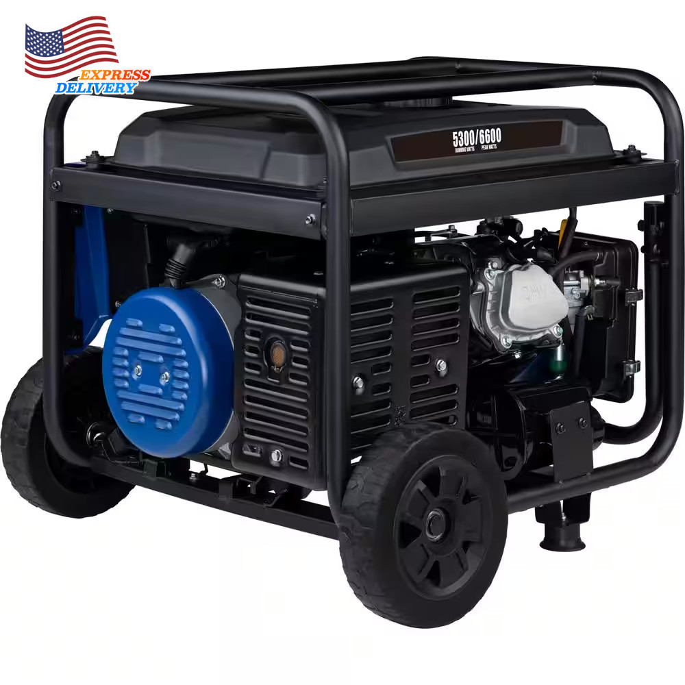 6600/5300-Watt Gas Powered Portable Generator w/Electric Start 120/240V Outlet