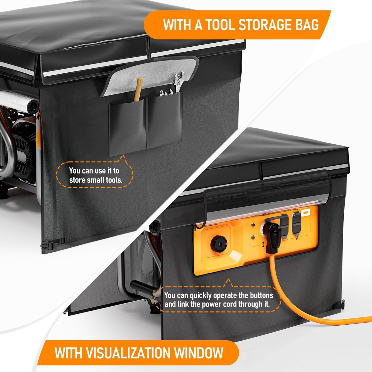 Heavy Duty Waterproof Generator Cover for 5,000-15,000 Watt Generators