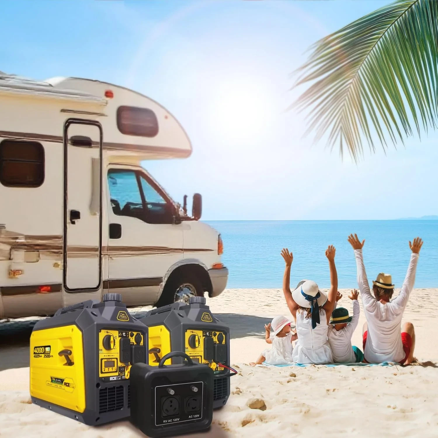Aceup Energy 4000W Dual Fuel Inverter Generator Gas Propane Quiet, RV Home Use