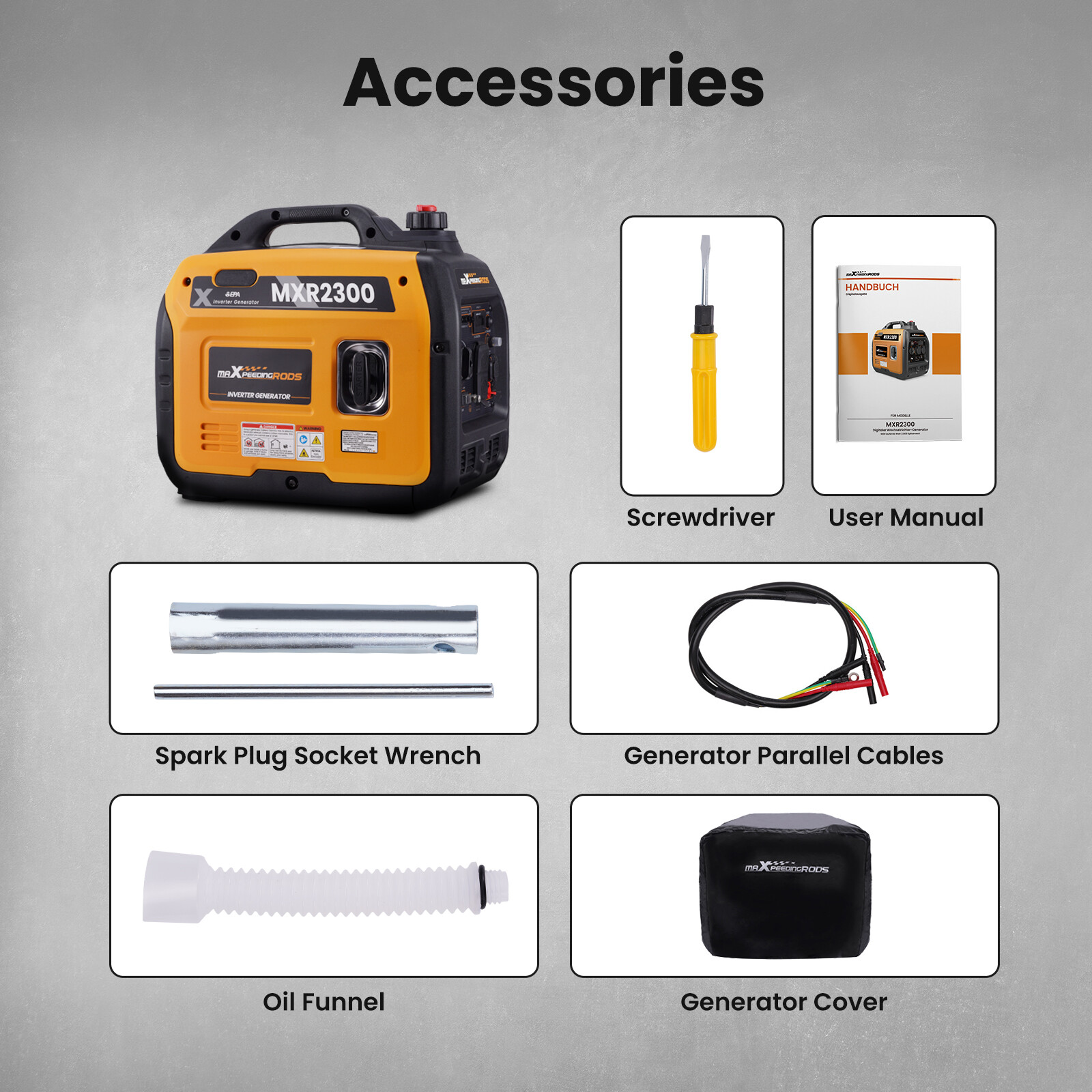 MaXpeedingrods 2300 Watt Portable Gasoline Inverter Generator Super Quiet