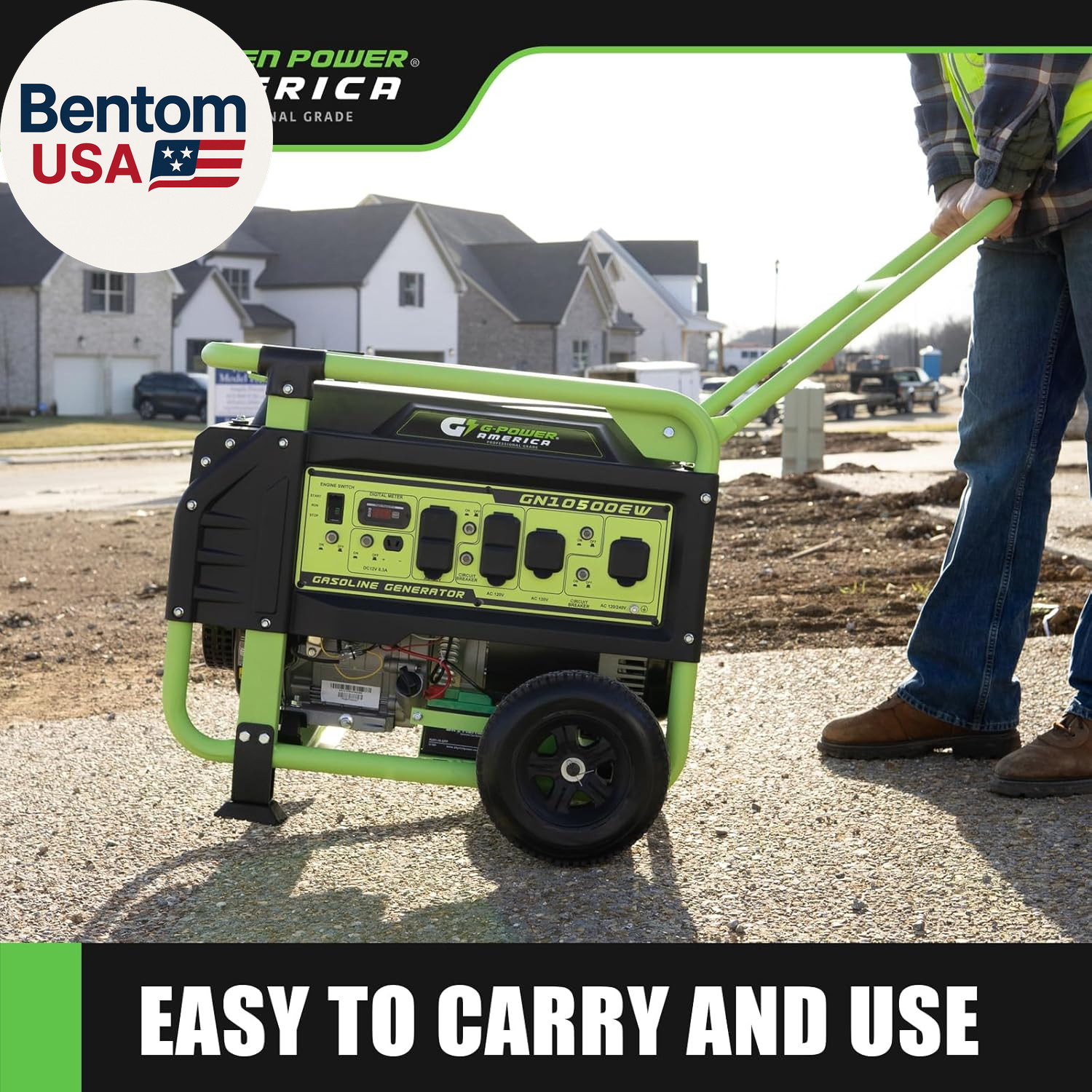 10500 Watt Gasoline Powered Generator, Electric & Recoil Start, 120V/240V, 12V/8