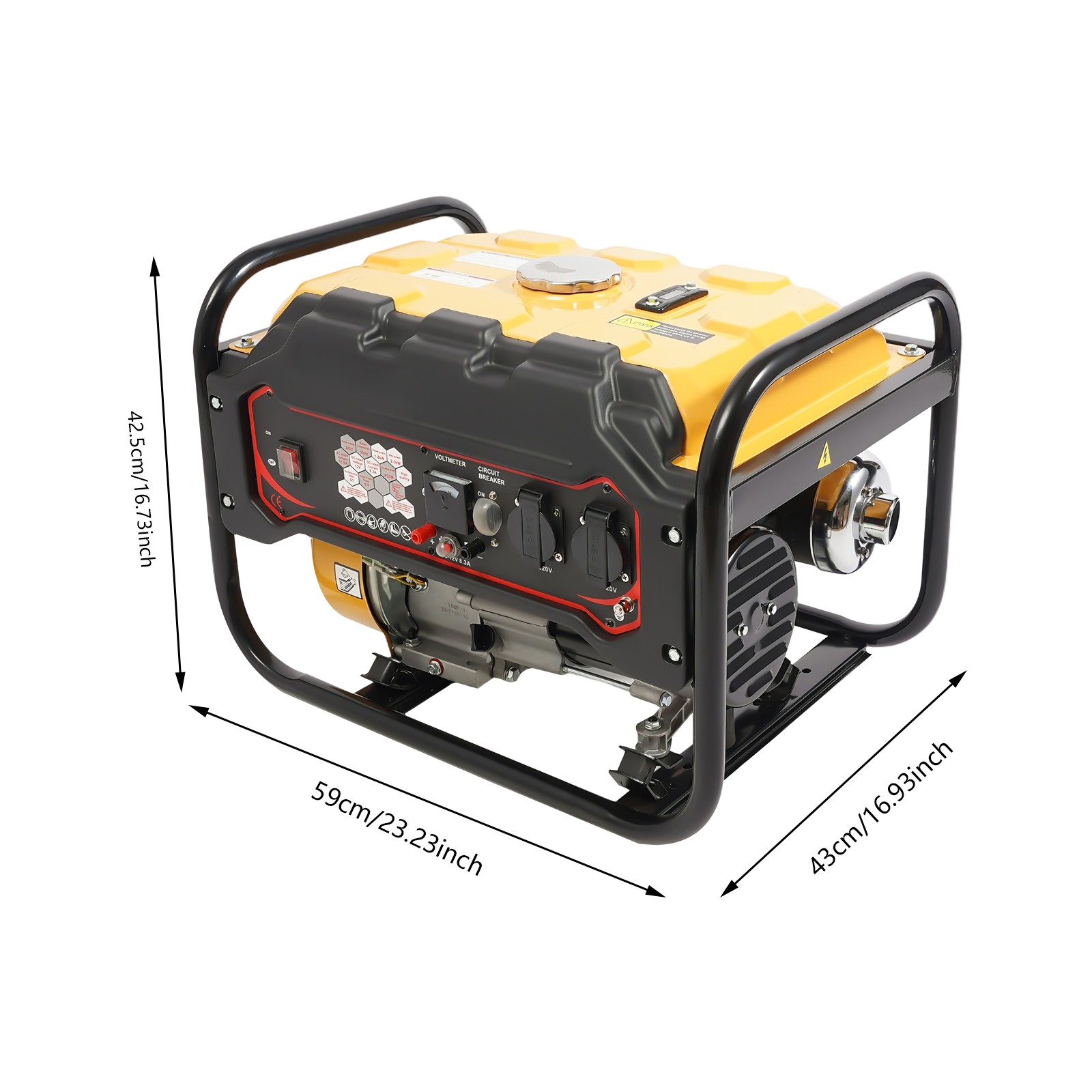 196cc 4 Stroke Gas Power Generator with Transformer Gasoline Generator 6.5hp 15L