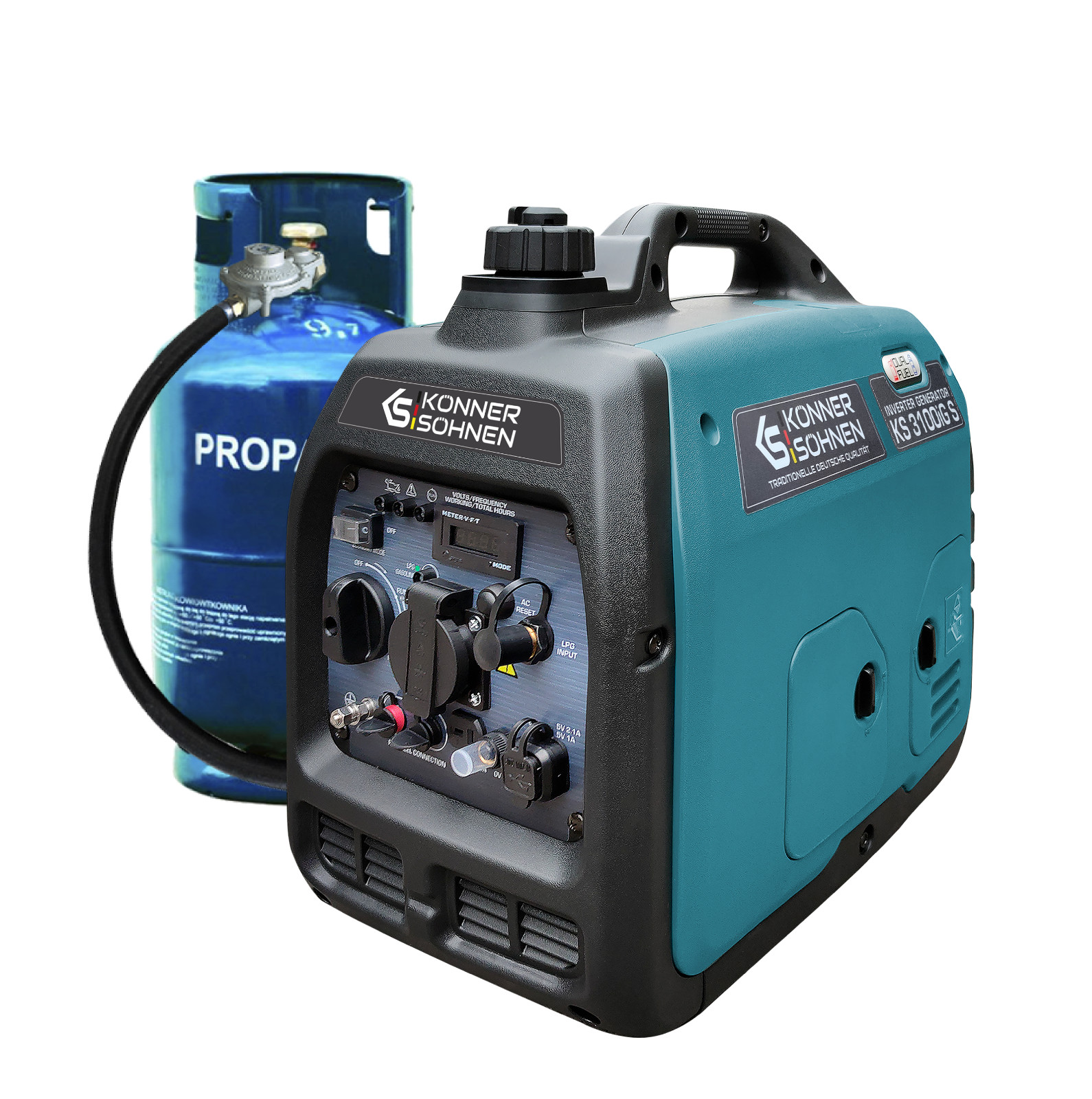 K&S Emergency Power Generator Dual LPG GAS Petrol Inverter Generator 3.1KW