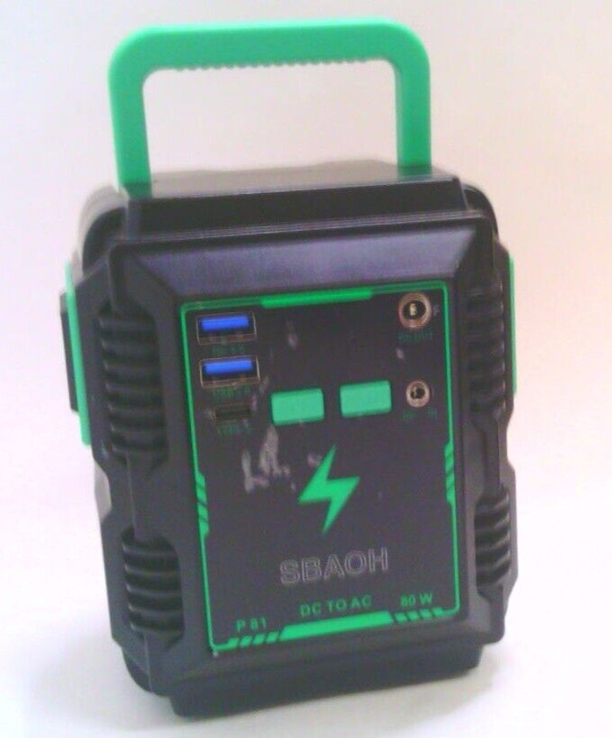 SBAOH~Portable Power Station~20000mAh~Solar Generator~110V/80W~AC Outlet~LED