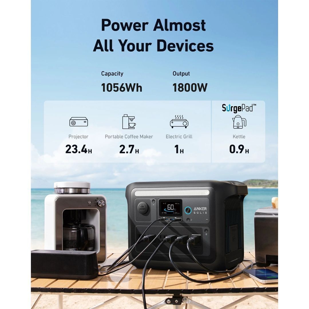 Anker SOLIX C1000X 1056Wh Solar Generator 200W Solar Panel POWERFUL
