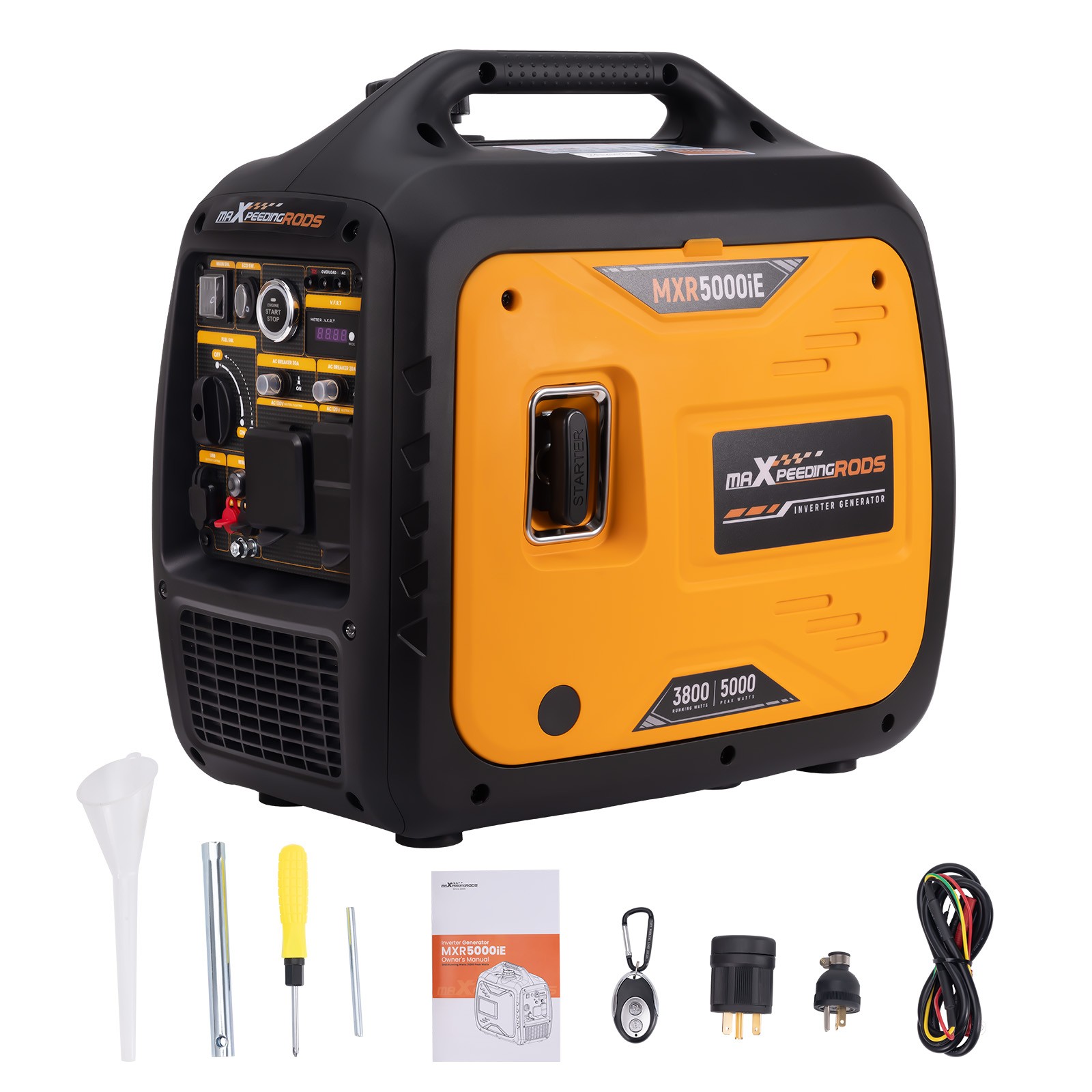 Inverter Generator 5000W Peak Power Gas Engine Digital Display Remote Start