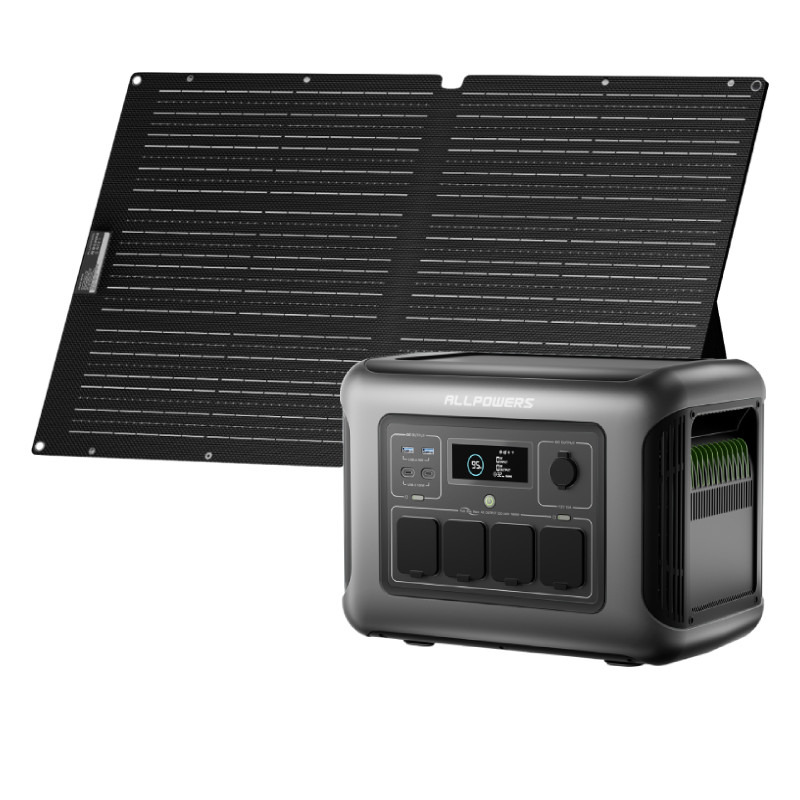 ALLPOWERS 1600W Portable Power Station Solar Generator AC DC + Solar Panel Kits