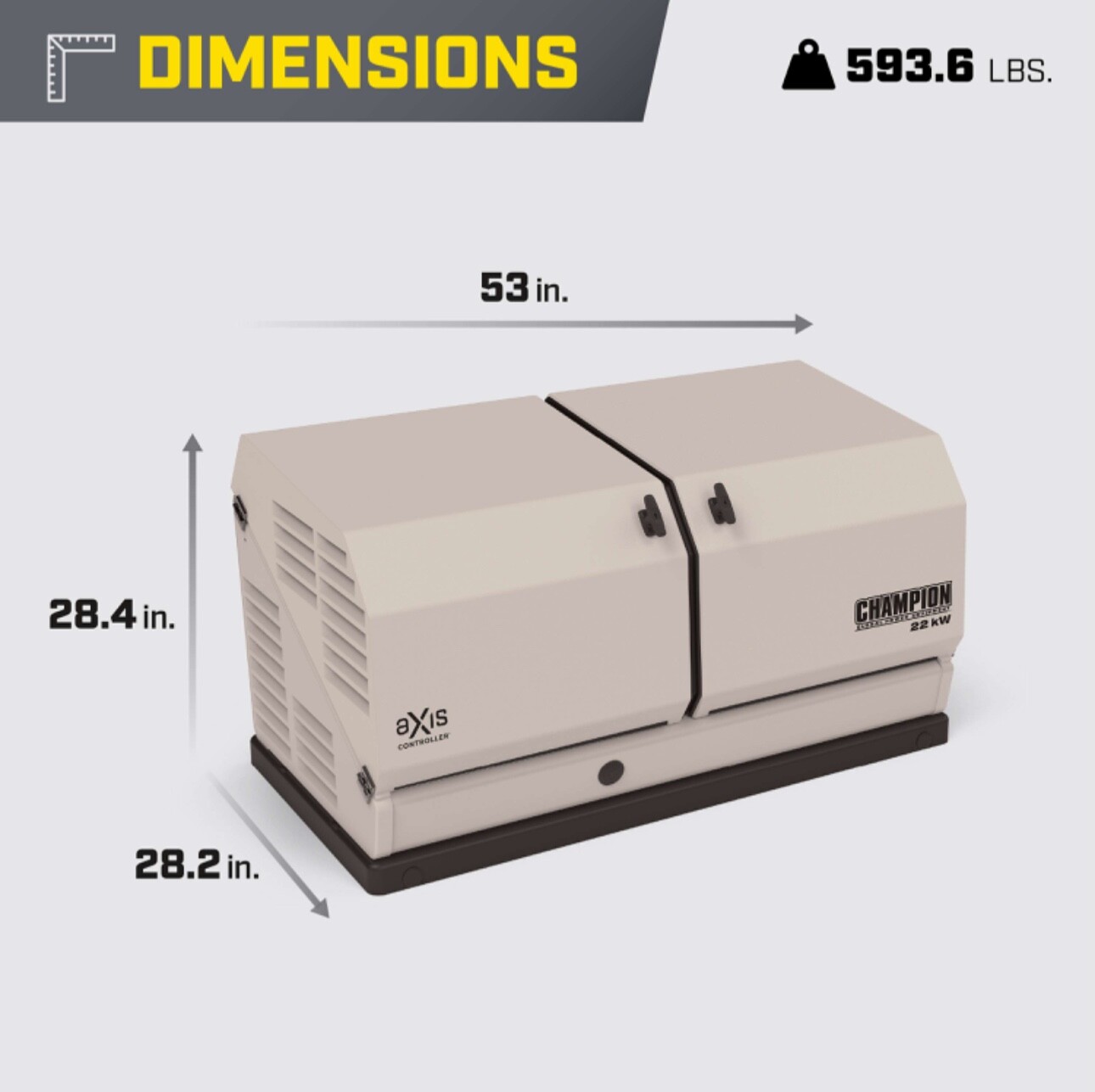 Champion 22kW aXis Generator w/200A SE NEMA 3R Whole House aXis ATS