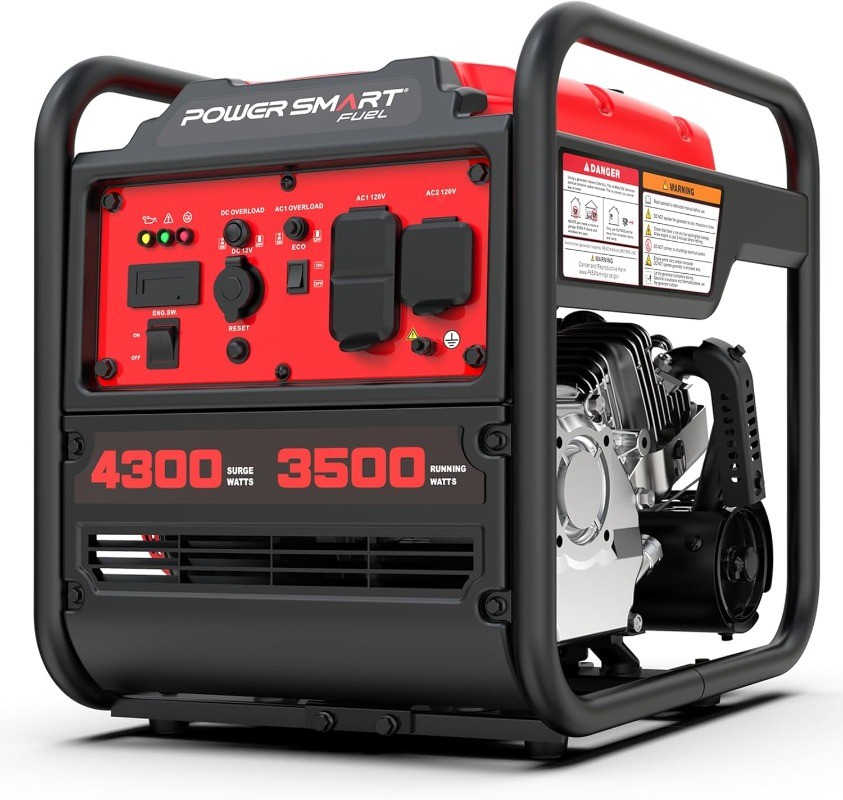 4300-Watt Portable Generator with Inverter Technology 3500W Rated 30 Amp