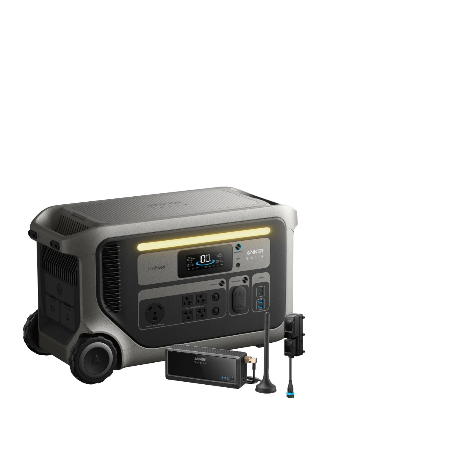 Anker SOLIX F3000 Black 3072Wh Portable Power Station with Power Saver Kits