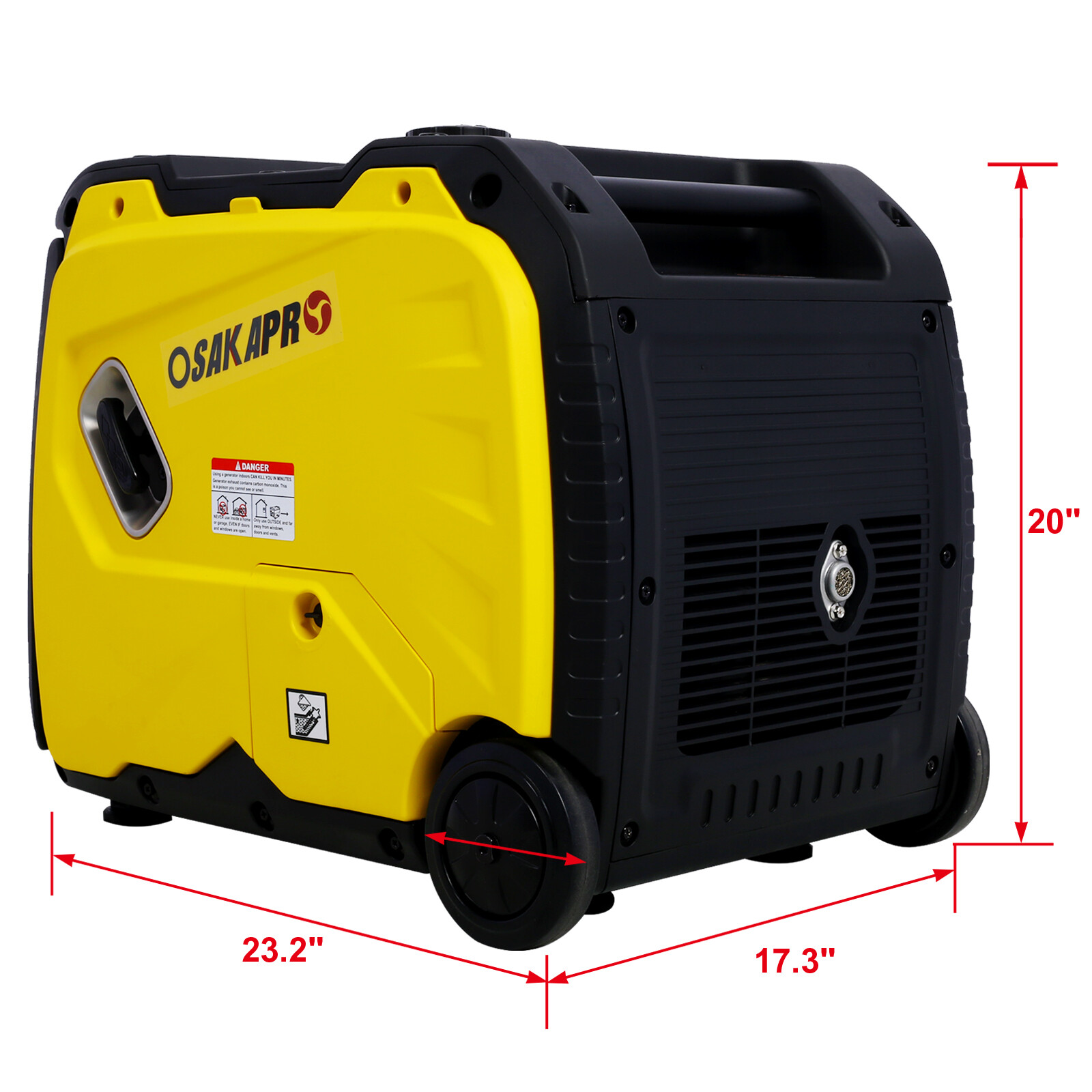 Portable Power Inverter Generator 4 Stroke 4500w Electric Start 212CC w/ Wheel