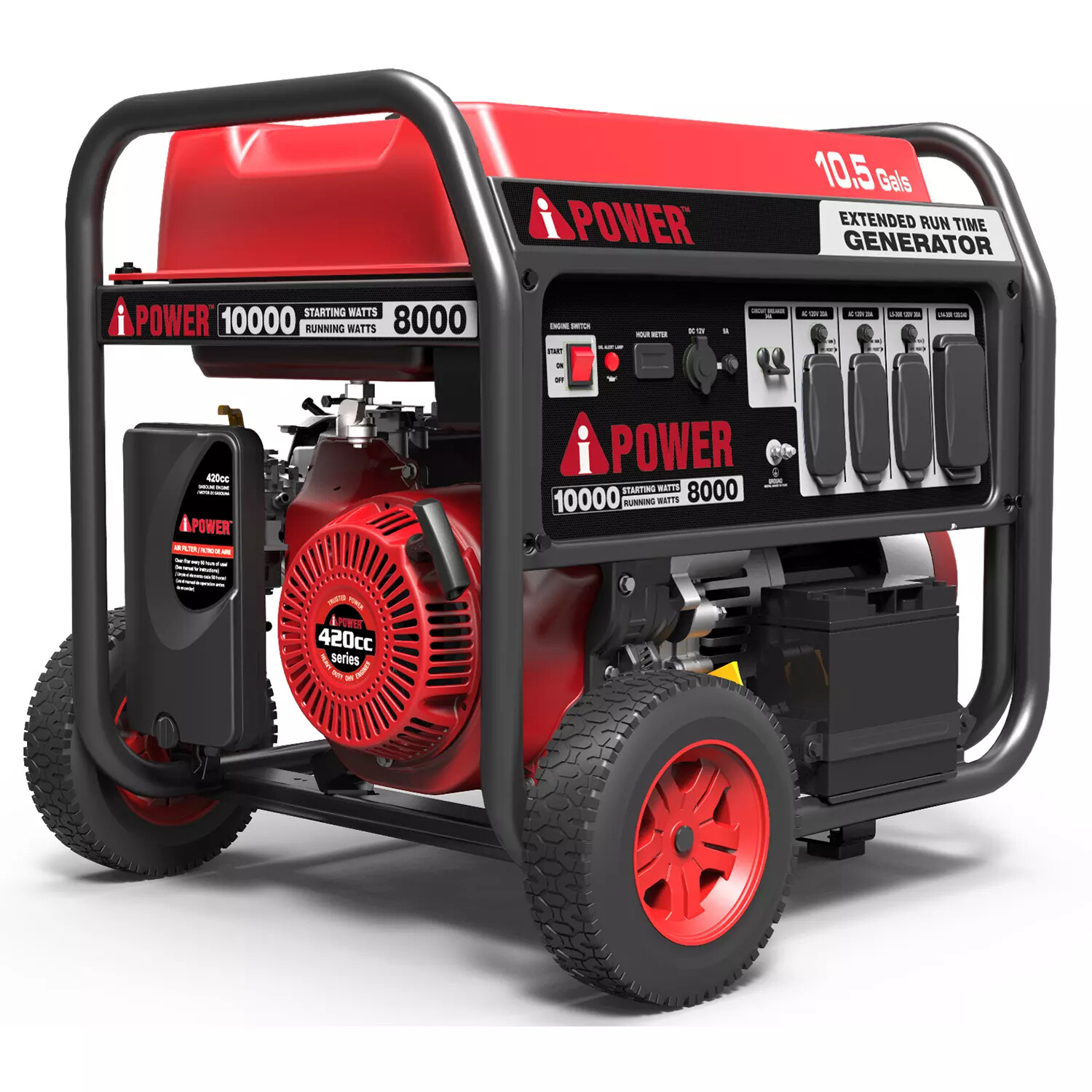 A-iPower 10,000-Watt Portable RV Ready Gas Powered Generator with Electric Start