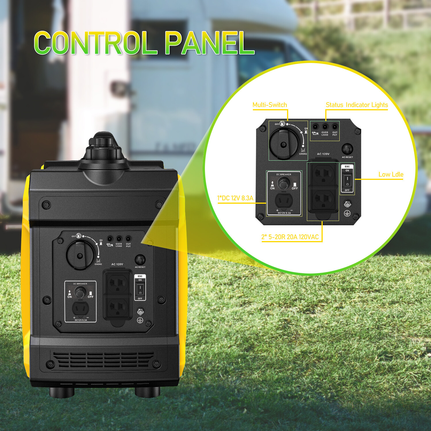 Super Quiet Inverter Generator 2000w Easy Transport 79.7cc Ultra Light EPA New