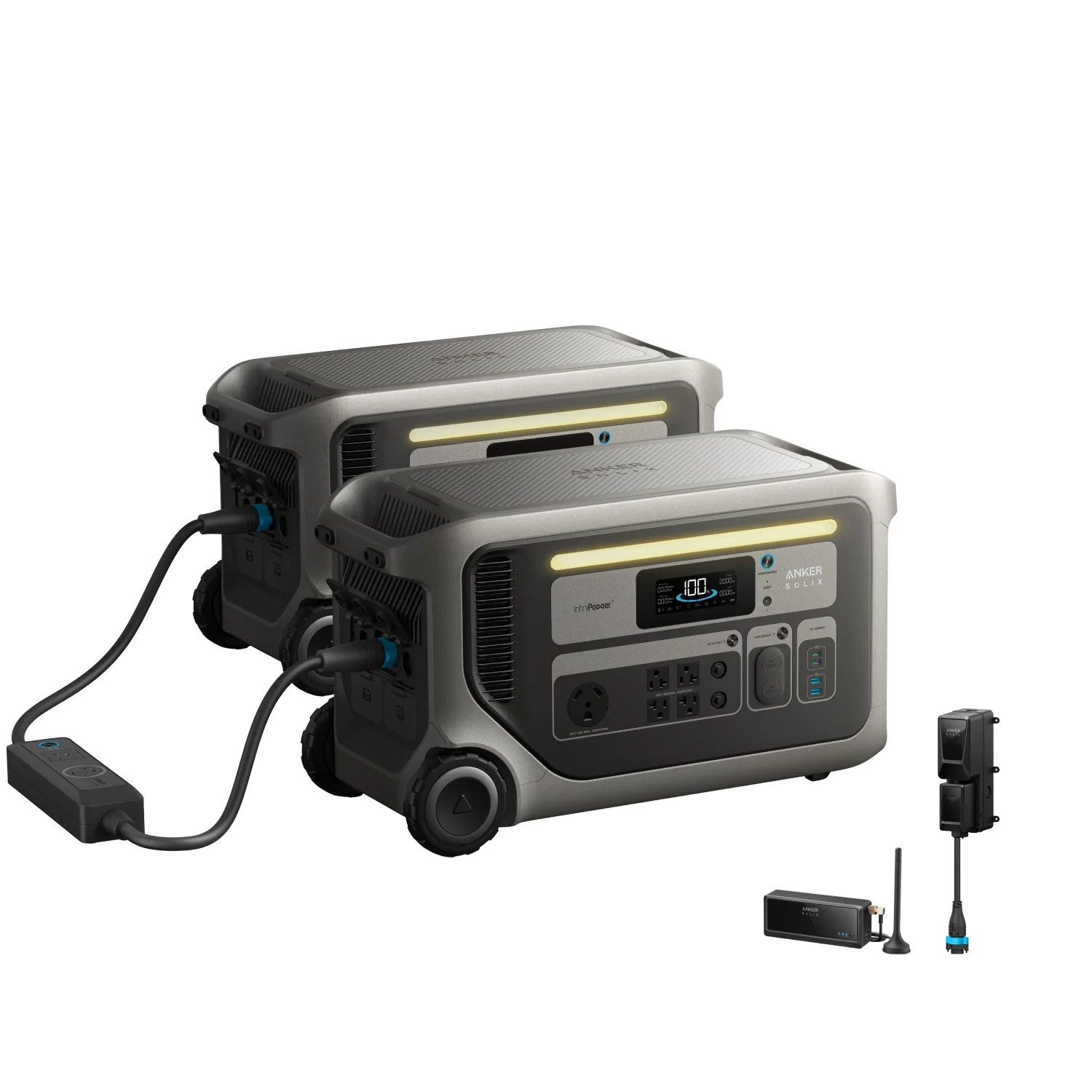 Anker SOLIX F3000 2x Power Station with Double Power Hub & Power Saver Kits
