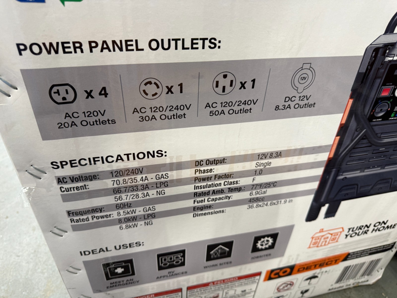 Genmax 11000-W Portable TRI Fuel Gas Inverter Generator Remote Start CO Sensor™