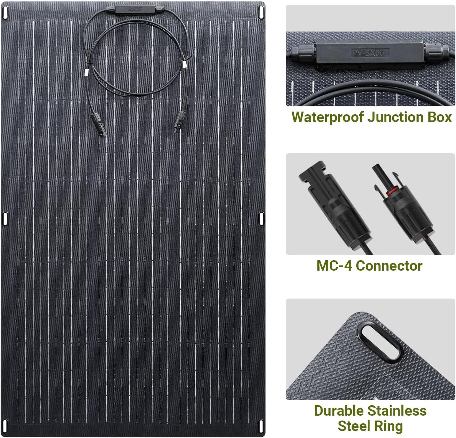 ALLPOWERS 2500W Portable Power Station With 2X Mono Flexible 100W Solar Panels