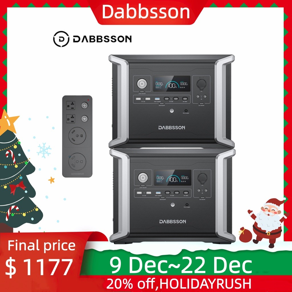 Dabbsson 2660Wh Portable Generator 2*DBS1300 Power Station for Camping Emergency
