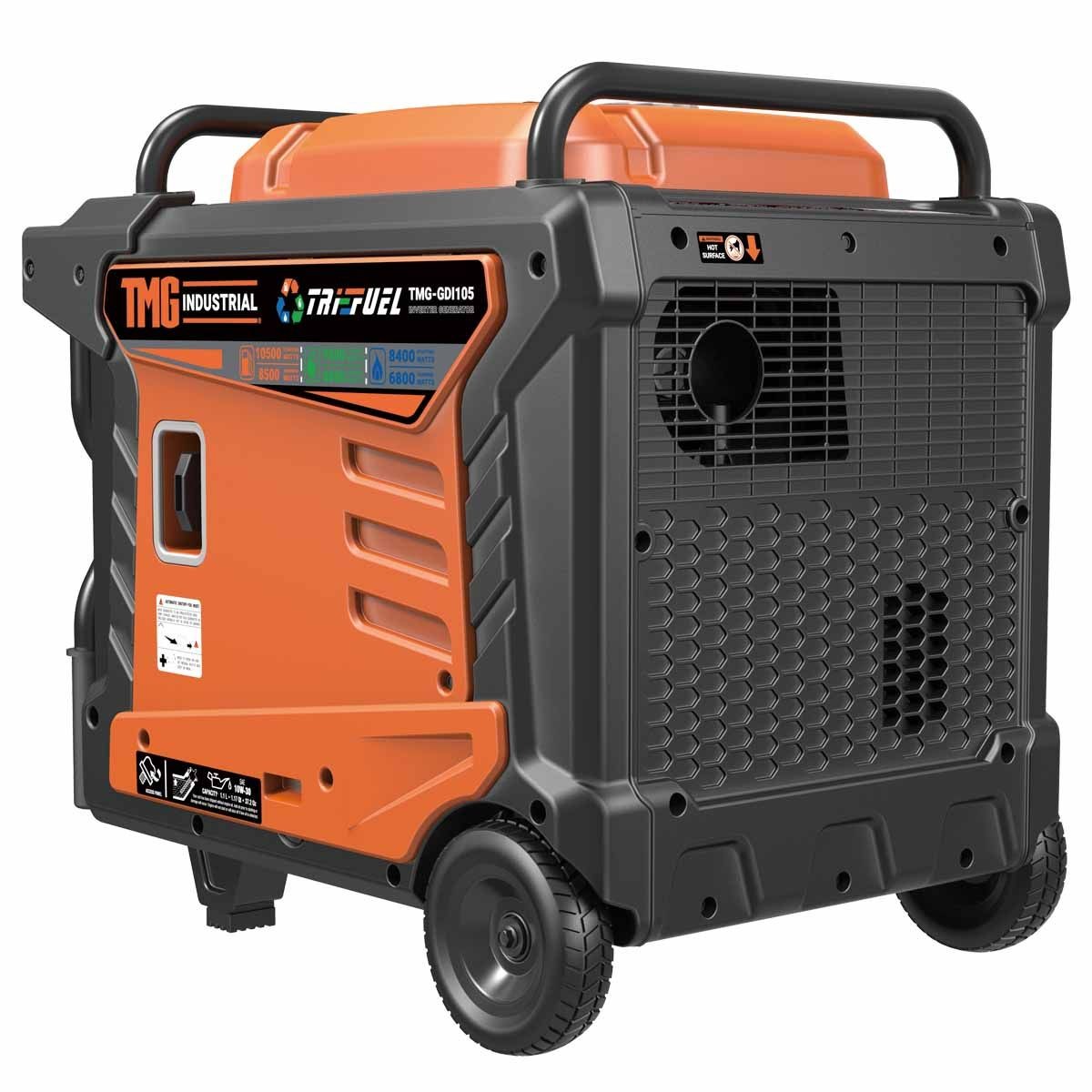 Inverter Hybrid Generator 10500W Tri-Fuel Gas LPG NG Low THD Less Than 3%