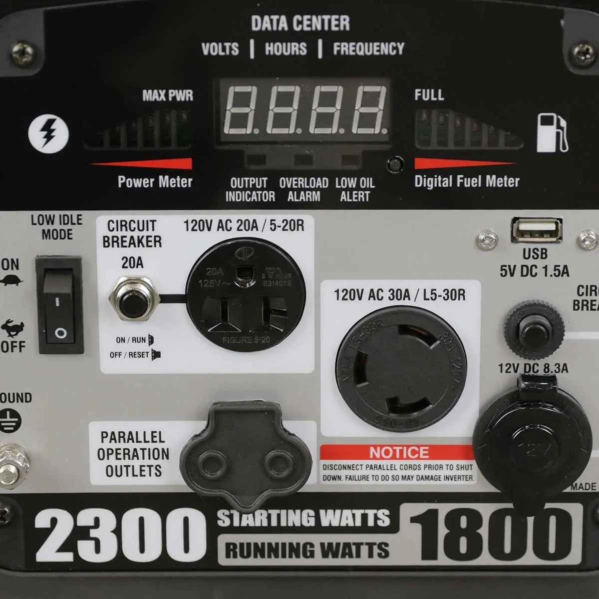 2300W Portable Inverter Generator, 79cc Engine, 120/240V AC, Quiet 63 dBA