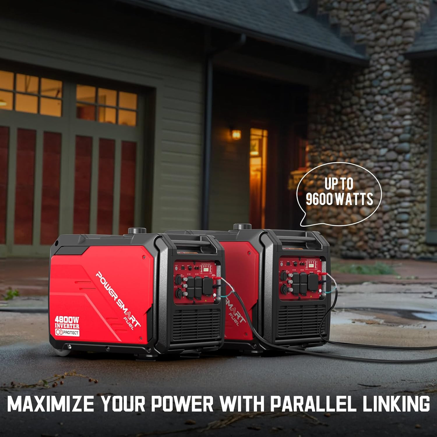 4800W Portable Inverter Generator,Parallel Ready&Electric Start Super Quite Gas