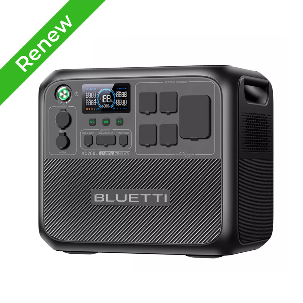 BLUETTI AC200L 2400W 2048Wh Power Station Solar Generator for Road Trip RVs