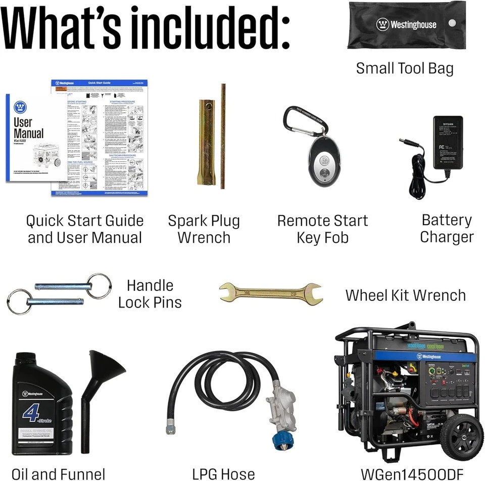 Westinghouse 18,000-W Portable Hybrid Dual Fuel Gas Generator with Remote Start