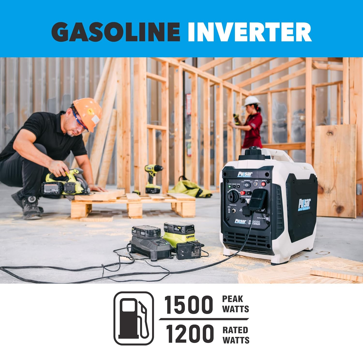 Pulsar 1,500W Quiet Portable Inverter Generator