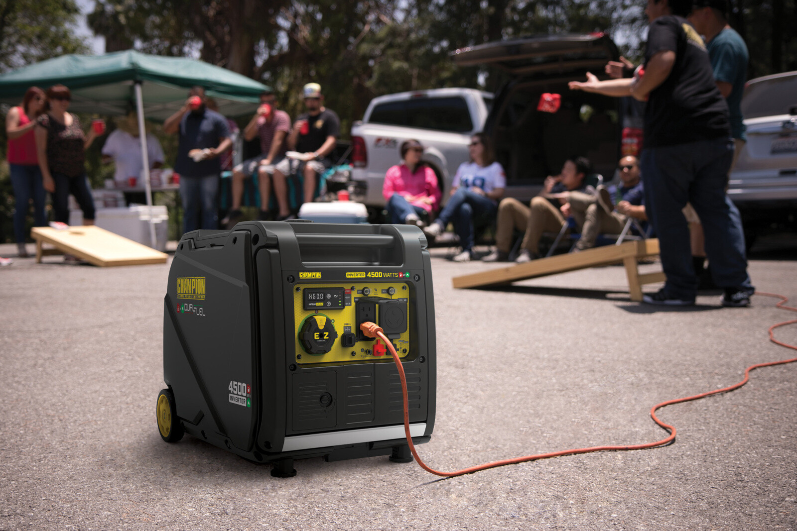 Champion 4,500-W Portable Hybrid Dual Fuel Inverter Generator w/ Electric Start