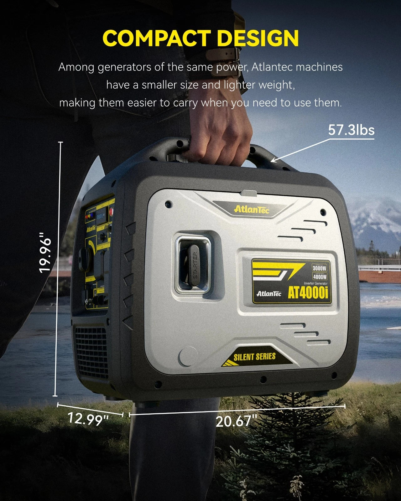 4000W Portable Gas Powered Inverter Generator 4-Stroke For Home Backup Camping
