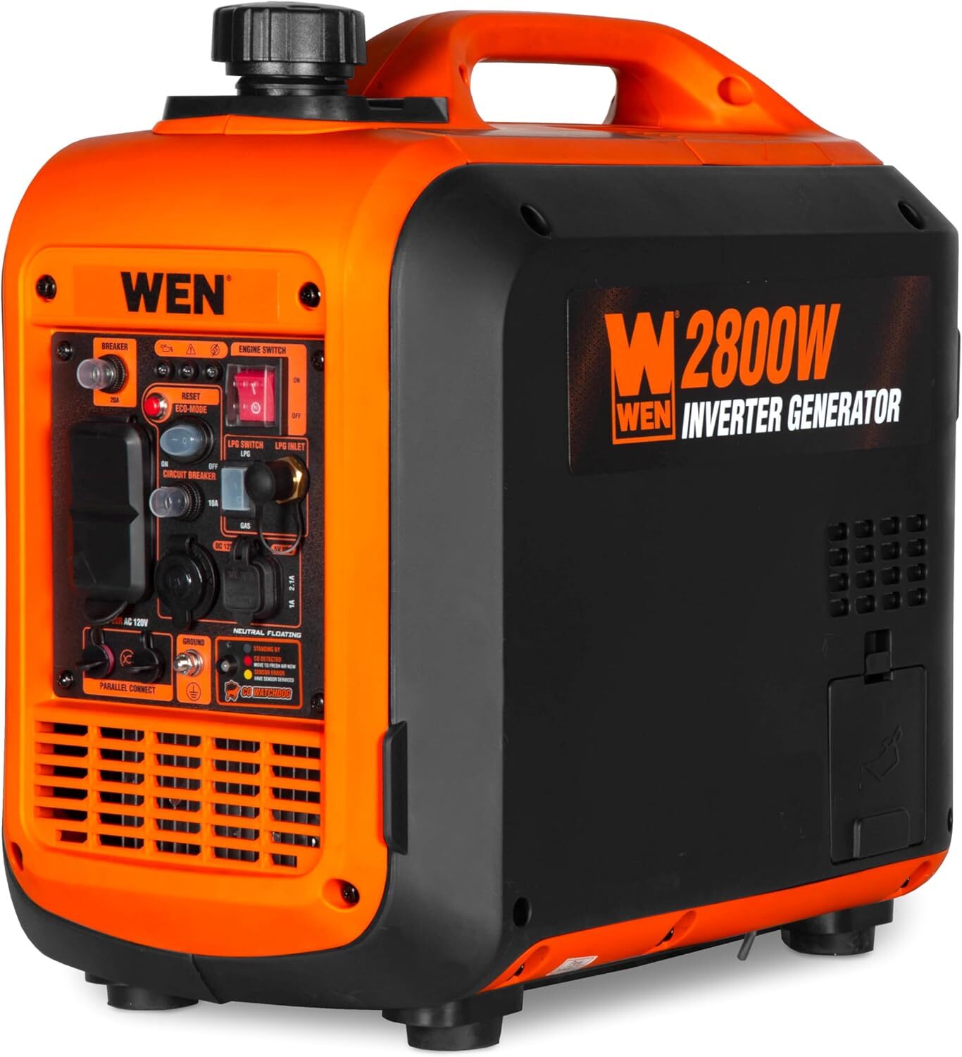 WEN 2,800-W Quiet Portable Dual Fuel Inverter Generator, Lightweight, CO Sensor