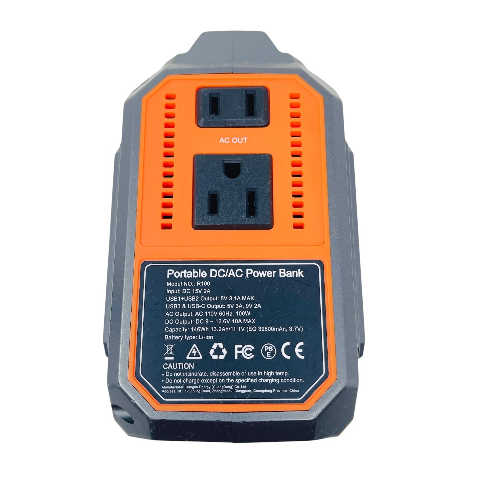 Portable Solar Generator R100 – 100W AC Outlet, DC 12V, QC USB Camping Power