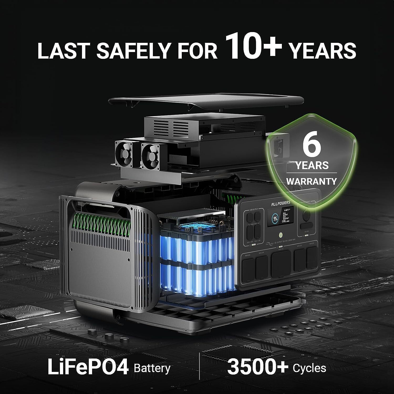 ALLPOWERS 2500W Portable Power Station With 2X Mono Flexible 100W Solar Panels