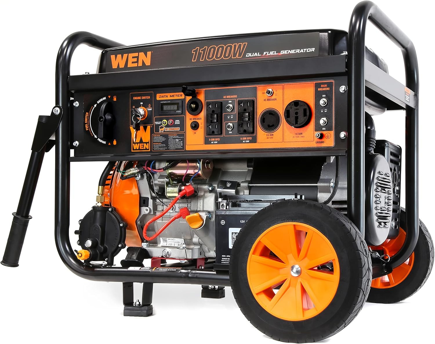 WEN 11,000-W Hybrid Portable Dual Fuel Generator with Electric Start, CO Sensor