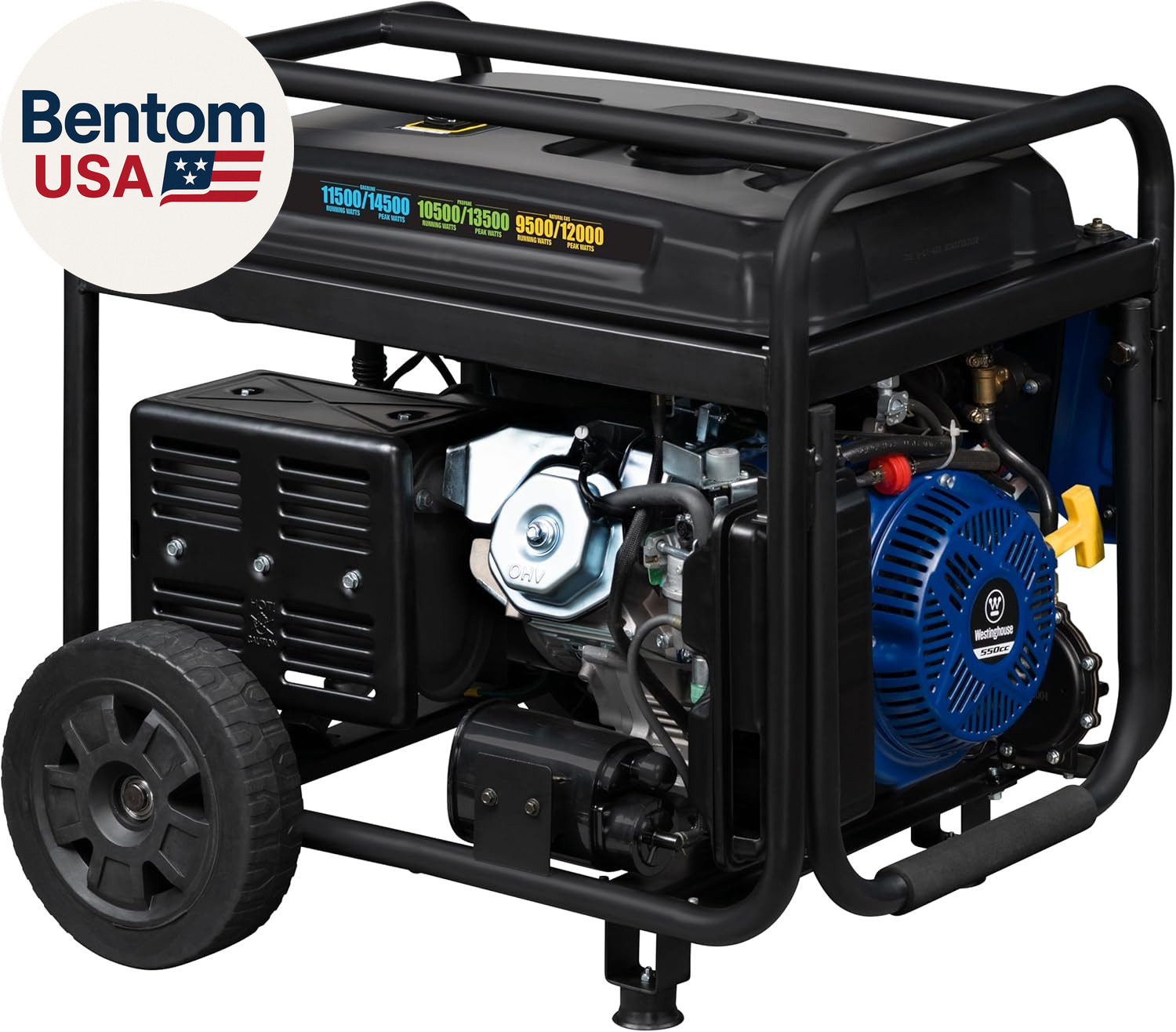 14500 Peak Watt Tri-Fuel Home Backup Portable Generator, Remote Electric Start,